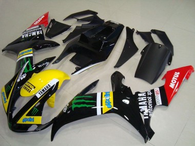 Meilleurs Carénages Moto Yamaha YZF R1 2002-2003 - Noir Brillant Jaune Rouge Vert Motul Monstre