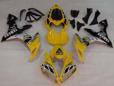 Meilleurs Carénages Moto Yamaha YZF 1000 R1 2004-2006 - Jaune Blanc Noir Brillant