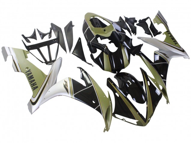 Carénages Moto Yamaha YZF 1000 R1 2004-2006 - Or Clair Blanc Noir Brillant