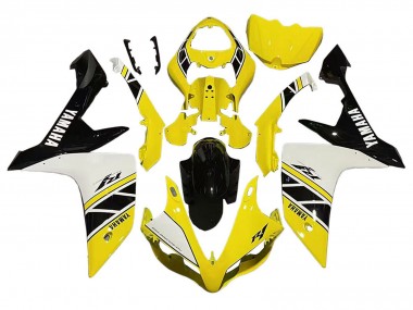 Meilleurs Carénage Moto Yamaha YZF 1000 R1 2007-2008 - Jaune Blanc Noir