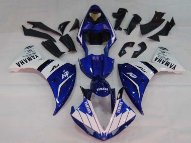 Meilleurs Carénages Moto Yamaha YZF 1000 R1 2009-2011 - Blanc Bleu Noir M1