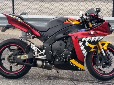 Meilleurs Carénages Moto Yamaha YZF 1000 R1 2009-2011 - Rouge Jaune Noir Requin 46
