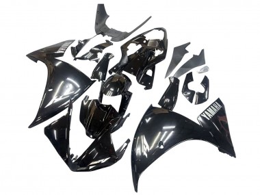 Meilleurs Carénages Moto Yamaha YZF 1000 R1 2009-2011 - Noir Brillant Blanc Décalque