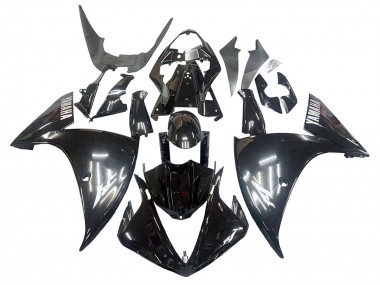 Meilleurs Carénages Moto Yamaha YZF 1000 R1 2009-2011 - Noir Brillant Blanc Décalque