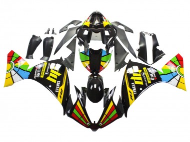 Meilleurs Carénages Moto Yamaha YZF 1000 R1 2012-2014 - Noir Brillant Jaune Vert Bleu Rouge Roue Chromatique