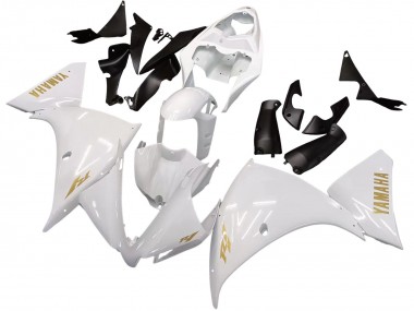 Meilleurs Carénages Moto Yamaha YZF 1000 R1 2012-2014 - Blanc Or Décalque