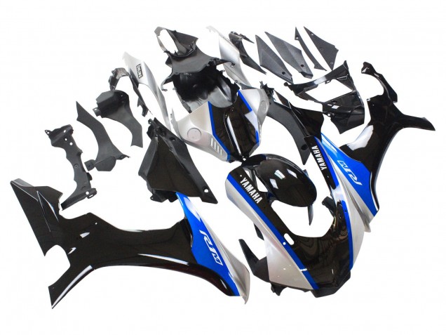 Carénages Moto Yamaha YZF 1000 R1 2015-2019 - Argent Bleu Noir Brillant