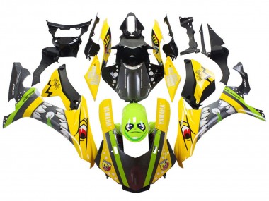 Meilleurs Carénages Moto Yamaha YZF 1000 R1 2015-2019 - Jaune Vert Requin