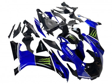 Meilleurs Carénages Moto Yamaha YZF 1000 R1 2015-2019 - Bleu Noir Brillant Vert Monstre