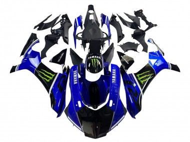 Meilleurs Carénages Moto Yamaha YZF 1000 R1 2015-2019 - Bleu Noir Brillant Vert Monstre