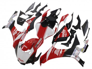 Meilleurs Carénage Moto Yamaha YZF 1000 R1 2015-2019 - Blanc Rouge Noir Milwaukee