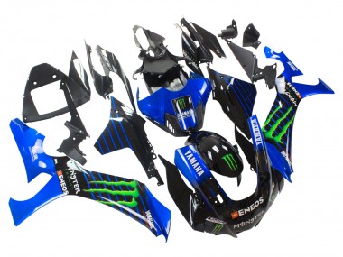 Meilleurs Carénages Moto Yamaha YZF 1000 R1 2020-2025 - Bleu Noir Vert Noir ENEOS Monstre