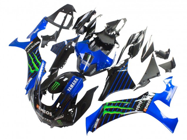 Carénages Moto Yamaha YZF 1000 R1 2020-2025 - Bleu Noir Vert Noir ENEOS Monstre