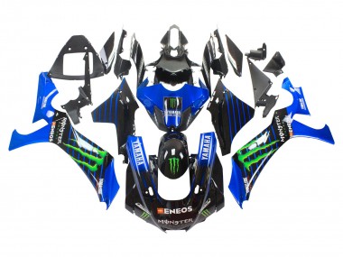 Meilleurs Carénages Moto Yamaha YZF 1000 R1 2020-2025 - Bleu Noir Vert Noir ENEOS Monstre