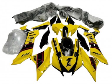 Meilleurs Carénages Moto Yamaha YZF 1000 R1 2020-2025 - Jaune Noir Brillant YSP Motul