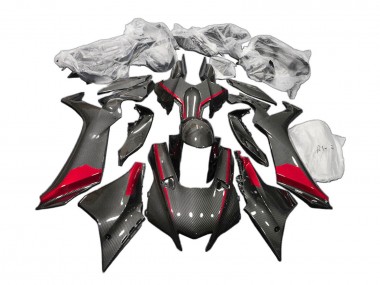Meilleurs Carénages Moto Yamaha YZF 1000 R1 2020-2025 - Noir Fibre de Carbone Rouge