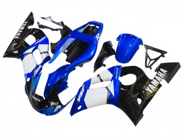 Meilleurs Carénages Moto Yamaha YZF 600 R6 1998-2002 - Blanc Bleu Noir Brillant