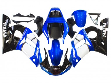 Meilleurs Carénages Moto Yamaha YZF 600 R6 1998-2002 - Blanc Bleu Noir Brillant