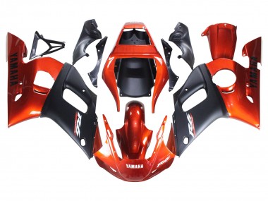 Meilleurs Carénages Moto Yamaha YZF 600 R6 1998-2002 - Orange Noir Mat