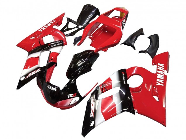 Carénage Moto Yamaha YZF 600 R6 1998-2002 - Rouge Blanc Noir Brillant