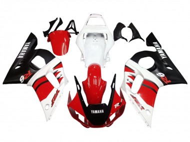Meilleurs Carénages Moto Yamaha YZF 600 R6 1998-2002 - Blanc Rouge Noir Brillant