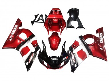 Meilleurs Carénages Moto Yamaha YZF 600 R6 1998-2002 - Rouge Blanc Noir Brillant