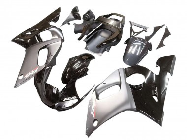 Meilleurs Carénages Moto Yamaha YZF 600 R6 1998-2002 - Argent Noir Brillant