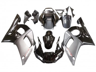 Meilleurs Carénages Moto Yamaha YZF 600 R6 1998-2002 - Argent Noir Brillant