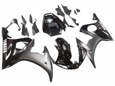 Meilleurs Carénages Moto Yamaha YZF R6 2003-2004 - Noir Brillant Noir Mat Blanc Décalque