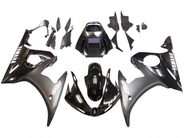 Meilleurs Carénages Moto Yamaha YZF R6 2003-2004 - Noir Brillant Noir Mat Blanc Décalque