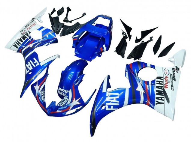 Carénages Moto Yamaha YZF R6S 2006-2009 - Blanc Bleu Fiat Motul Kastinee