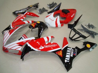 Meilleurs Carénages Moto Yamaha YZF R1 2004-2006 - Rouge Blanc Noir Santander