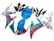 Carénages Moto Yamaha YZF R6S 2006-2009 - Blanc Bleu Vert Rouge Kastinee Dunlop Motul