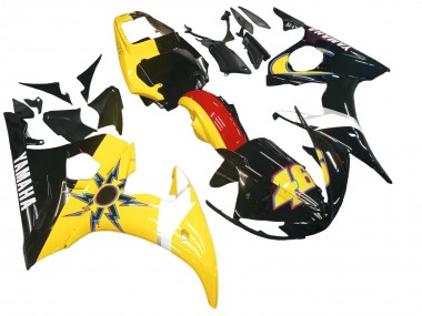 Meilleurs Carénages Moto Yamaha YZF R6 2003-2004 - Jaune Rouge Noir Brillant 46