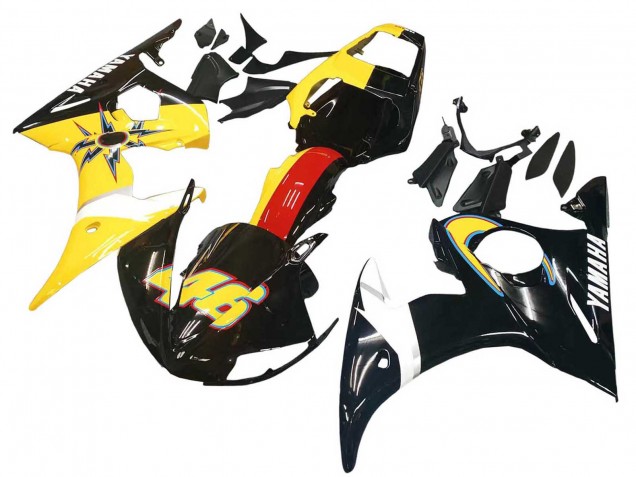 Carénages Moto Yamaha YZF R6 2003-2004 - Jaune Rouge Noir Brillant 46