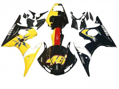 Meilleurs Carénages Moto Yamaha YZF R6 2003-2004 - Jaune Rouge Noir Brillant 46