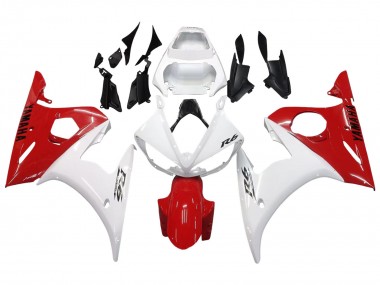 Meilleurs Carénages Moto Yamaha YZF R6 2003-2004 - Blanc Rouge