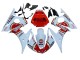 Carénages Moto Yamaha YZF R6S 2006-2009 - Blanc Rouge Lucky Strike Motul