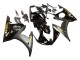 Carénages Moto Yamaha YZF R6 2003-2004 - Noir Brillant Noir Mat Or Décalque
