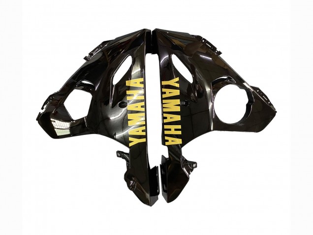Carénages Moto Yamaha YZF R6 2003-2004 - Noir Brillant Noir Mat Or Décalque