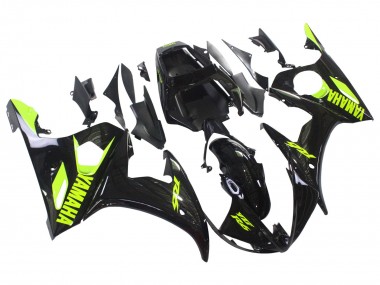 Meilleurs Carénages Moto Yamaha YZF R6 2003-2004 - Noir Brillant Jaune Néon