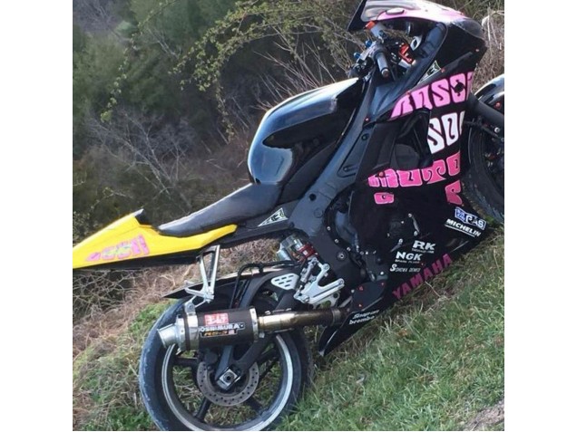 Carénages Moto Yamaha YZF R6 2003-2004 - Jaune Rose Noir Brillant Rossi Repsol 46
