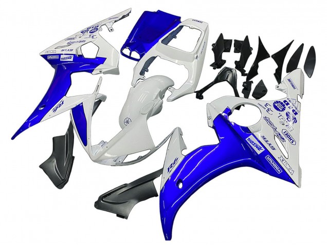 Carénages Moto Yamaha YZF R6 2003-2004 - Blanc Bleu GYTR