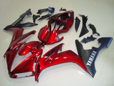 Meilleurs Carénage Moto Yamaha YZF R1 2004-2006 - Rouge Noir Mat