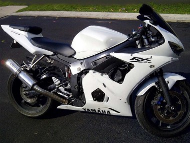 Meilleurs Carénages Moto Yamaha YZF R6 2003-2004 - Blanc Noir Décalque