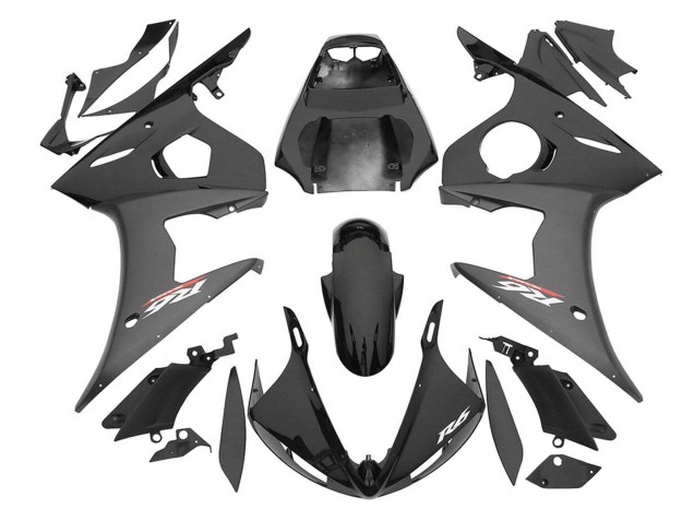 Carénages Moto Yamaha YZF R6S 2006-2009 - Noir Brillant Noir Mat
