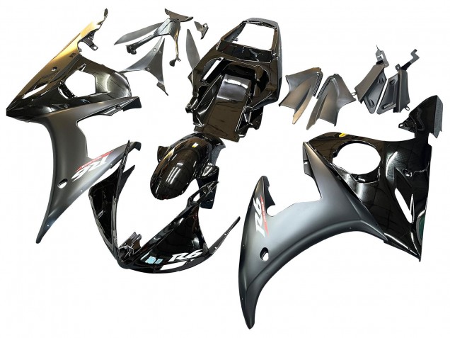 Carénages Moto Yamaha YZF R6 2003-2004 - Noir Brillant Noir Mat Or Caméléon