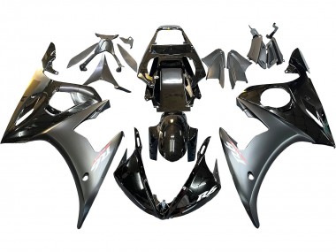 Meilleurs Carénages Moto Yamaha YZF R6 2003-2004 - Noir Brillant Noir Mat Or Caméléon