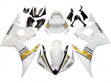 Meilleurs Carénages Moto Yamaha YZF R6 2003-2004 - Blanc Or