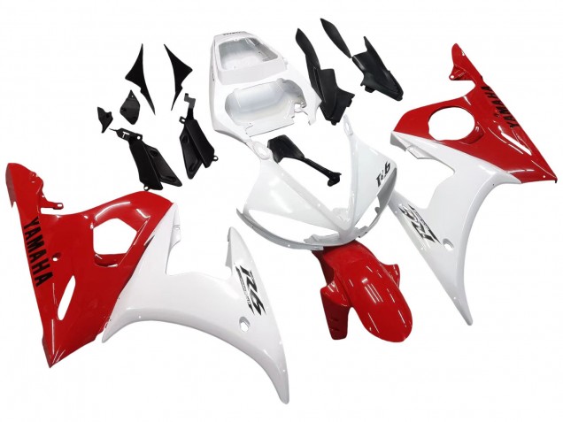 Carénages Moto Yamaha YZF 600 R6 2005 - Blanc Rouge